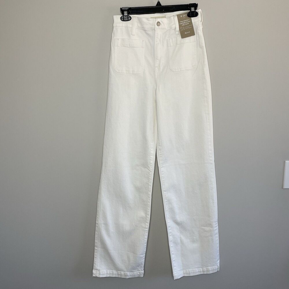 NWT Madewell Women's Tall White Wide Leg Jeans